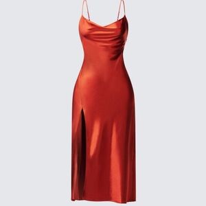 Elegant Red Satin Mini Dress
